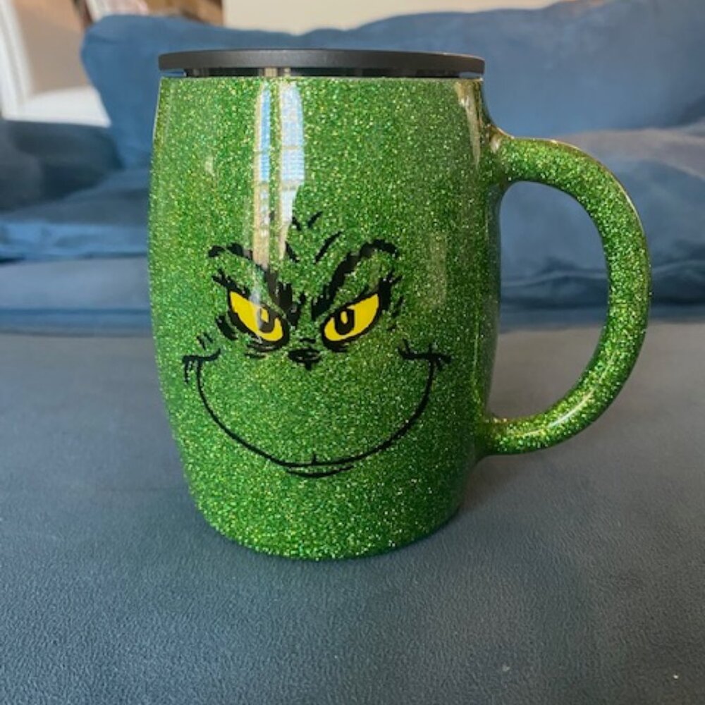 Grinch sparkle mug